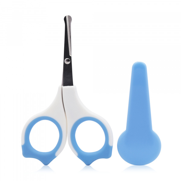 Ciseaux bébé avec capuchon bleu Lorelli