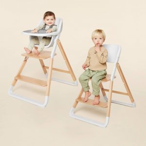 Pack chaise haute évolutive evolve + siège bébé bois naturel Ergobaby