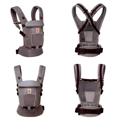 Porte-bébé adapt mesh softflex - gris anthracite