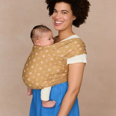 Écharpe de portage aura en tissu tricoté camel