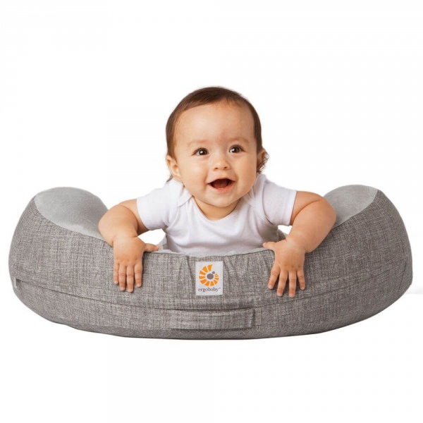 Coussin d'allaitement gris avec sangle Ergobaby