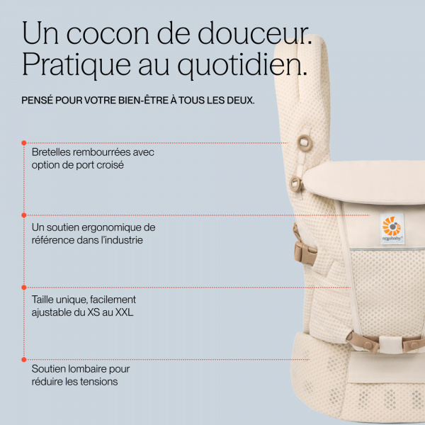 Porte-bébé adapt mesh softflex - noir onyx Ergobaby