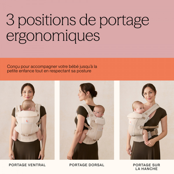 Porte-bébé adapt mesh softflex - gris perle Ergobaby