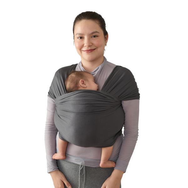 Écharpe de portage aura en tissu tricoté noir clair Ergobaby