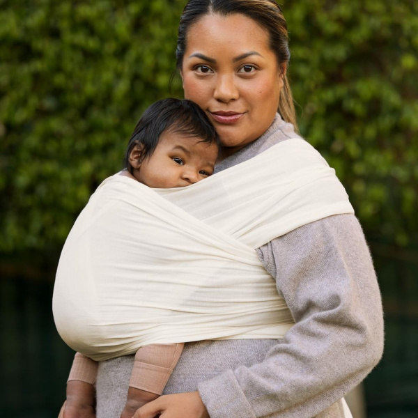 Écharpe de portage aura en tissu tricoté noir clair Ergobaby
