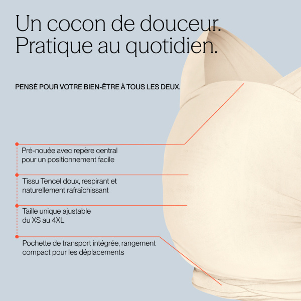 Écharpe de portage aura en tissu tricoté noir clair Ergobaby