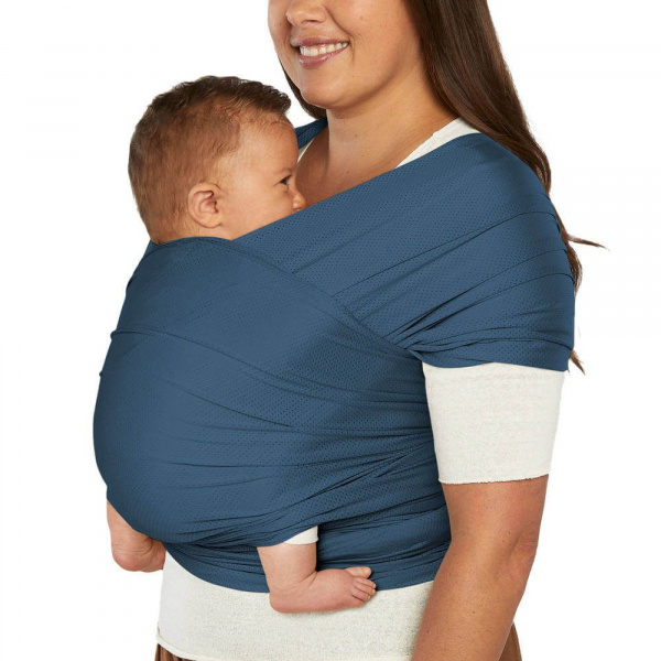 Écharpe de portage aura en tissu mesh bleu nuit Ergobaby