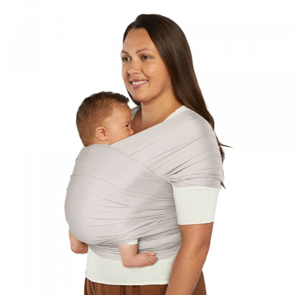 Écharpe de portage aura en tissu mesh gris clair Ergobaby