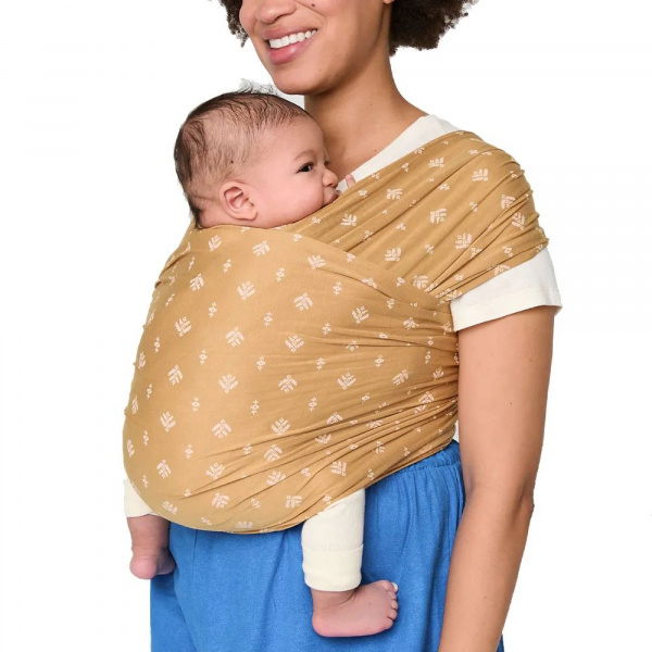 Écharpe de portage aura en tissu tricoté camel Ergobaby