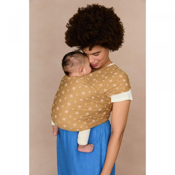 Écharpe de portage aura en tissu tricoté camel Ergobaby