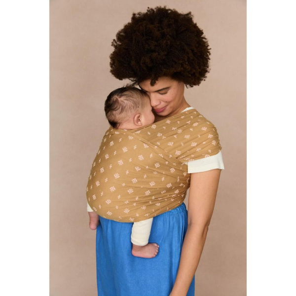 Écharpe de portage aura en tissu tricoté camel Ergobaby
