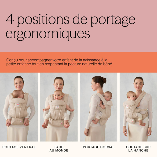 Porte bébé omni deluxe pearl grey mesh Ergobaby