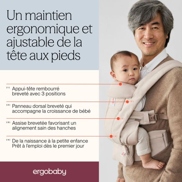 Porte bébé omni deluxe pearl grey Ergobaby