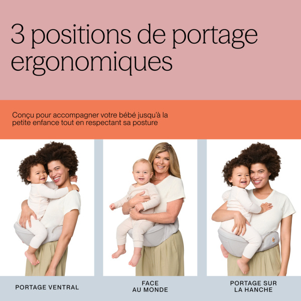 Porte bébé lift hip seat pearl grey Ergobaby