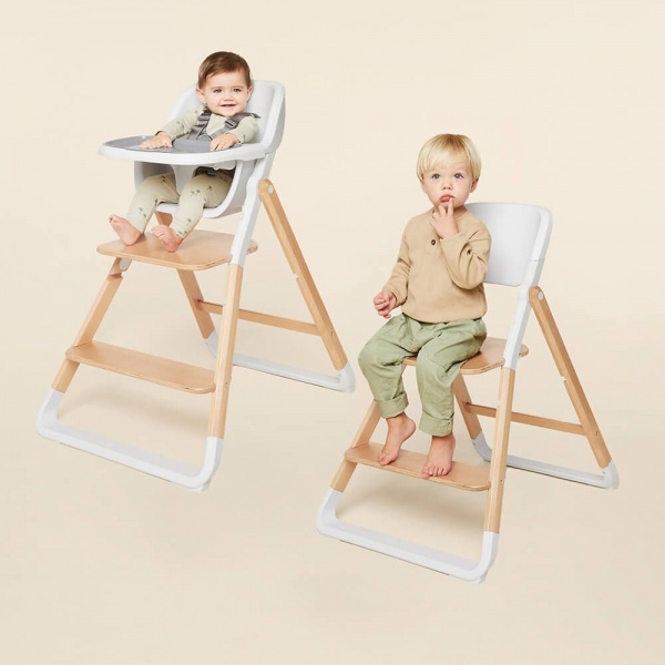 Pack chaise haute évolutive evolve + siège bébé bois naturel Ergobaby