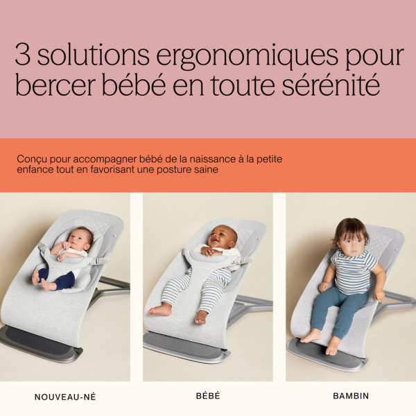 Transat bébé evolve en tissu mesh crème Ergobaby