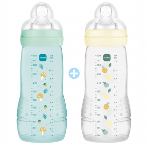 Lot de 2 biberons 330ml easy active coloré ice et pearl Mam
