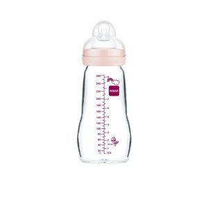 Biberon verre 260 ml rose Mam