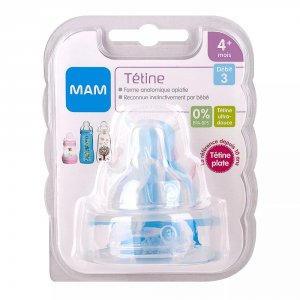 Lot de 2 tétines silicone debit 3 Mam