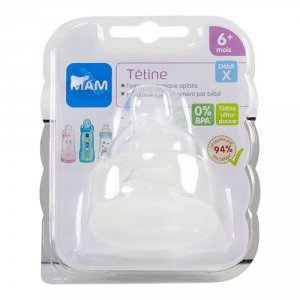 Lot de 2 tétines silicone débit x Mam