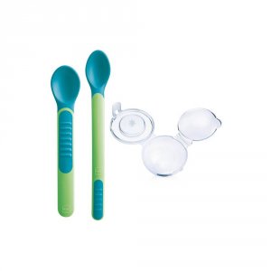 Lot de 2 cuillères thermosensibles vert Mam