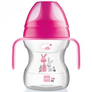 Tasse d'apprentissage 6-12 mois bec souple rose 190 ml