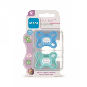 Lot de 2 sucettes comfort 0m+ Mam