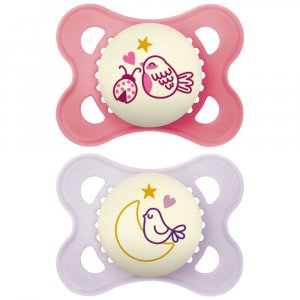 Lot de 2 sucettes original nuit 2-6 mois+ coloris aléatoire Mam
