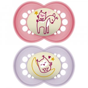 Lot de 2 sucettes nuit original Mam