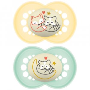 Lot de 2 sucettes nuit original Mam