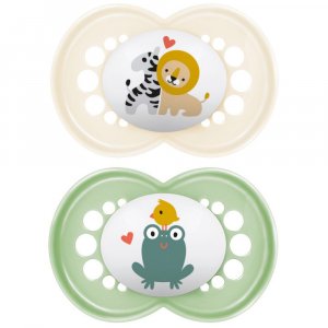 Lot de 2 sucettes 6 mois+ original classique coloris aléatoire Mam