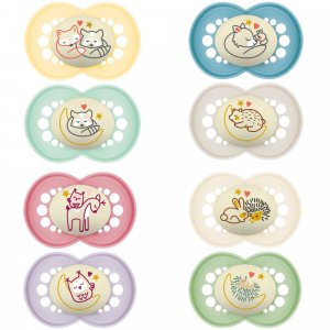 Lot de 2 sucettes original nuit 18 mois+ coloris aléatoire Mam