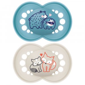 Lot de 2 sucettes original nuit 18 mois+ coloris aléatoire Mam