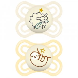 Lot de 2 sucettes perfect nuit tendance 2-6 mois coloris aléatoire Mam