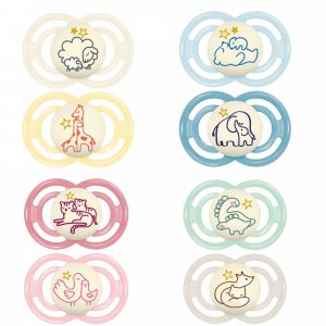 Lot de 2 sucettes nuit 18 mois+ perfect nuit animaux coloris aléatoire Mam