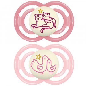 Lot de 2 sucettes nuit 18 mois+ perfect nuit animaux coloris aléatoire Mam