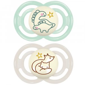 Lot de 2 sucettes nuit 18 mois+ perfect nuit animaux coloris aléatoire Mam