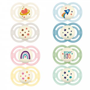 Lot de 2 sucettes perfect nuit tendance 18 mois+ coloris aléatoire Mam