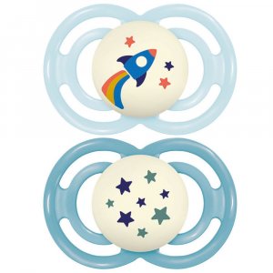 Lot de 2 sucettes perfect nuit tendance 18 mois+ coloris aléatoire Mam