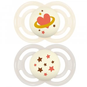 Lot de 2 sucettes perfect nuit tendance 18 mois+ coloris aléatoire Mam