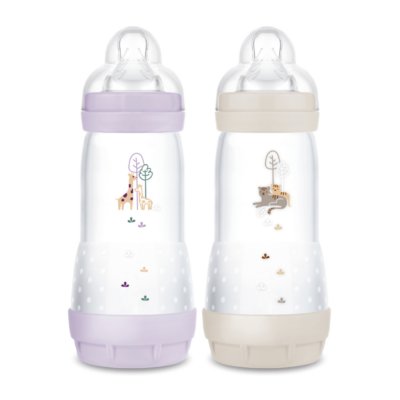 Lot de 2 biberons anti-colique 320 ml lilas et sable