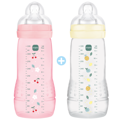 Lot de 2 biberons 330ml easy active coloré berry et pearl