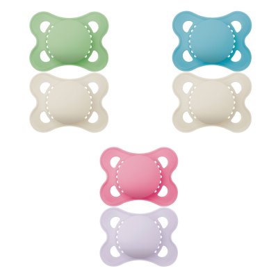 Lot de 2 sucettes original tendance 2-6 mois coloris aléatoire