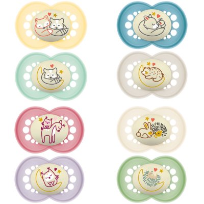 Lot de 2 sucettes original nuit 18 mois+ coloris aléatoire