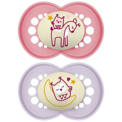 Lot de 2 sucettes original nuit 18 mois+ coloris aléatoire