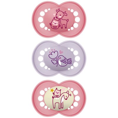 Lot de 3 sucettes 18 mois+ original rose coloris aléatoire