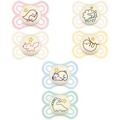 Lot de 2 sucettes perfect nuit tendance 2-6 mois coloris aléatoire