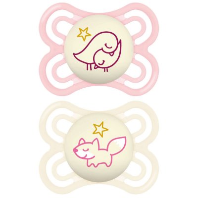 Lot de 2 sucettes perfect nuit tendance 2-6 mois coloris aléatoire