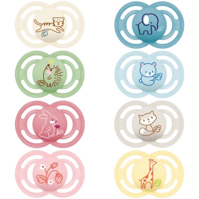 Lot de 2 sucette perfect animaux 6 mois+ coloris aléatoire