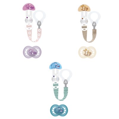 Kit sucette & attache-sucette 6+ mois coloris aléatoire